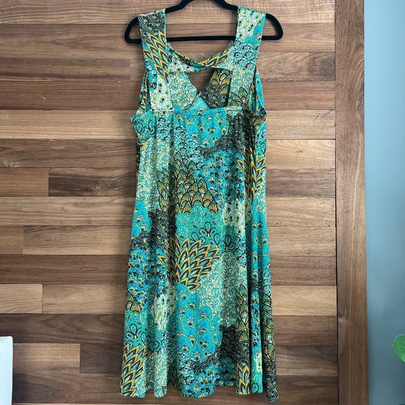 MT Collection Multicolor Jungle Print Dress Sleeveless - Picture 5 of 7